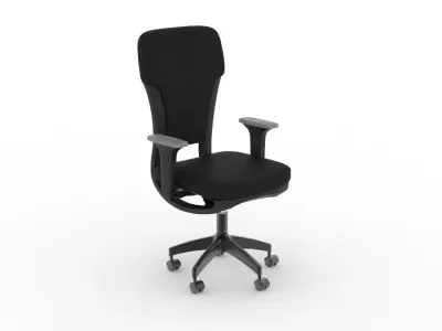Black Color Headscale Official Chair 3D model
