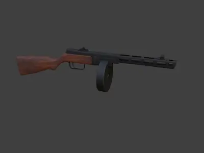 ppsh-41 rifle Free low-poly 3D model