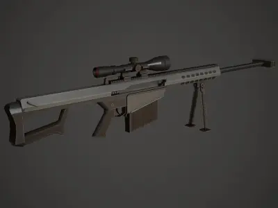 Barrett M107 Low Poly Low-poly 3D model