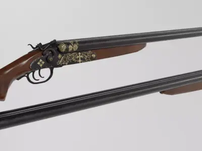 Exorcist Double Barrel Low-poly 3D model