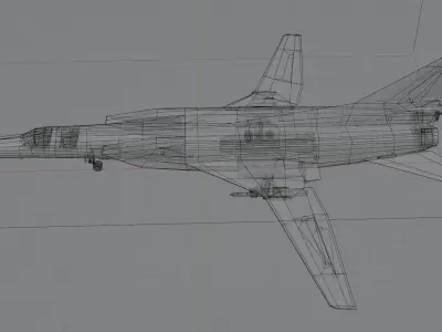 Tupolev Tu-22M3 Backfire Low-poly 3D model