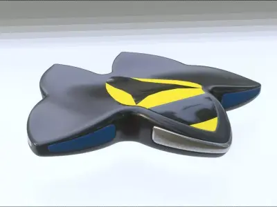 Concept Spaceship Low-poly 3D model