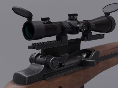 M1A Springfield Rifle Free 3D model