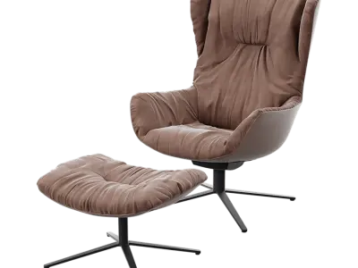  Replica Freifrau Doze Armchair Model, Cool Brown 