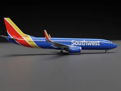 Boeing 737-800 Southwest Livery 3D model