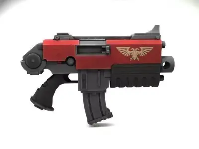 Bolter gun Low-poly 3D model