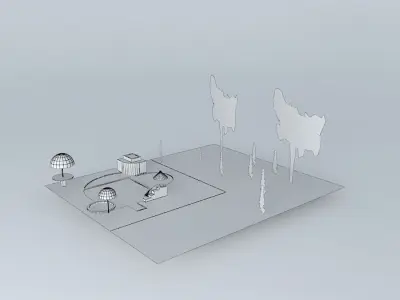 Natural Pool, Fish Farm with Landscaping Free 3D model