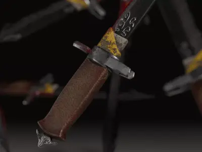 Knif in blood Free low-poly 3D model