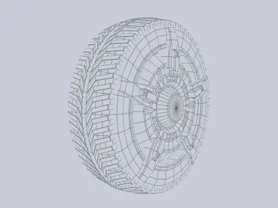 Scifi wheel Low-poly 3D model