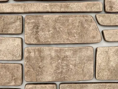 Wall stone clincer panel many part n1 3D model