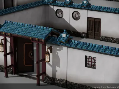 JA Kit 00 Outer Enclosure Wall A Low-poly 3D model