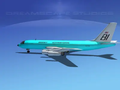 Boeing 707 Braniff 3D model