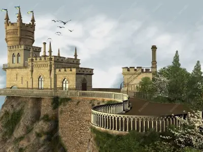 Castle Swallows nest Day Version 3D model