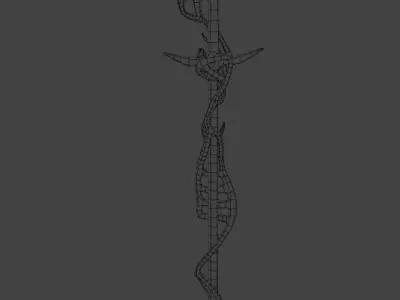 Bone Halberd Free low-poly 3D model