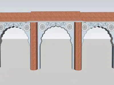indian jodhpuri stone arch 3d moda 3D model