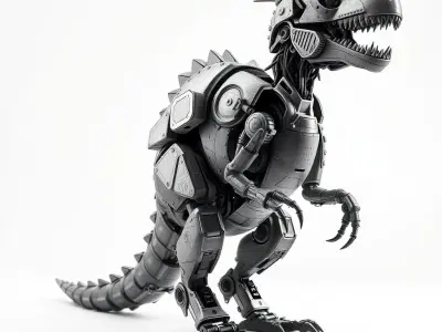 Futuristic Robotic Dinosaur Model Pack Low-poly 3D model