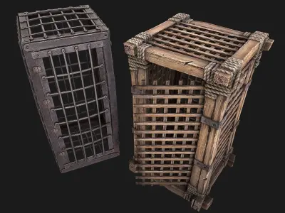 Medieval Prison Cells Low-poly 3D model