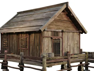 Old Lake House 21 PBR 4K GameReady Low-poly 3D model