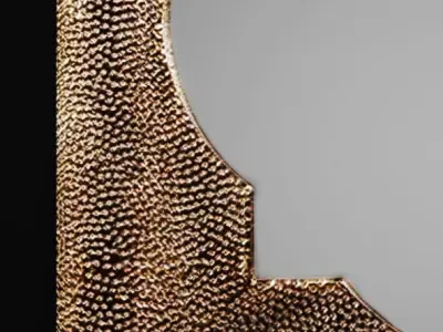 Howard Elliott Raymus Hammered Silver Mirror 3D model