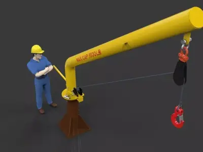 Davit crane 1500 Free 3D model