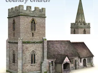 Low-Poly Buildings in 3ds obj and fbx formats 3D model