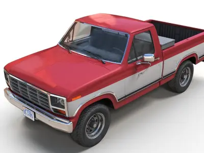 Pickup truck Low-poly 3D model