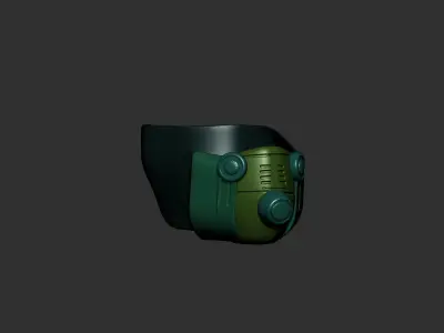 gas mask helmet high poly sculpt 3d printable  3D model 2