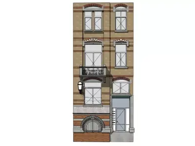 front of the tenement house 3D model