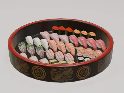 Premium Sushi Model Asset Low-poly 3D model