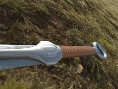 Bastard Sword Free low-poly 3D model