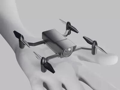 Air recon mini drone Low-poly 3D model