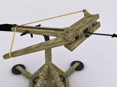 Ancient Medieval Ballista Low-poly 3D model