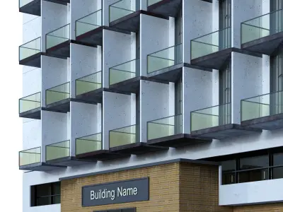 Apartment Building 04 3D model