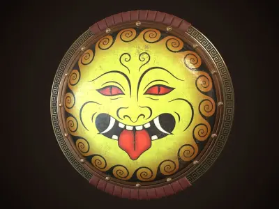 Hoplite Shield Gorgon 2 Low-poly 3D model