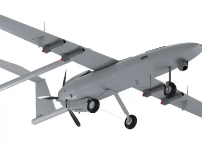 Iranian Drone Mohajer-6 Grey 3D model