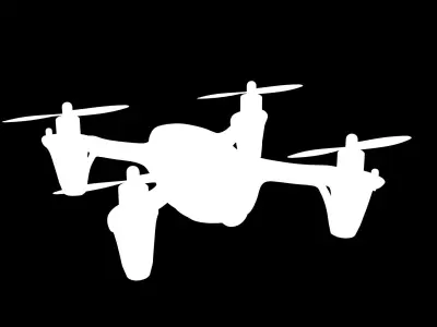 Hubsan X4 H107C Red Low-poly 3D model