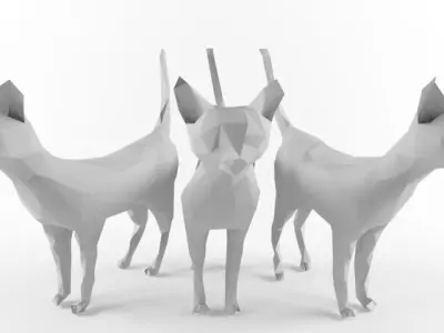 Low Poly Cat Kitten Cats Mammal Kitty 3D model