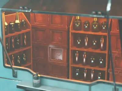 The Retro Style Futuristic Vendor Shop 3D model