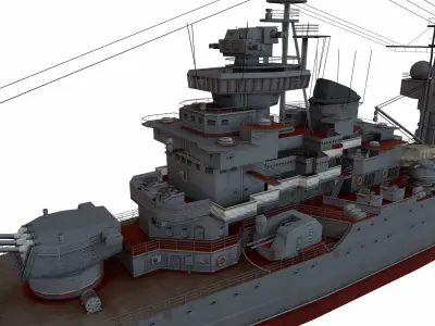 Sverdlov-class cruiser Low-poly 3D model