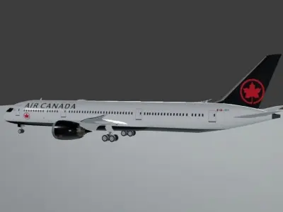 Air Canada Boeing 787-9 Dreamliner Low-poly 3D model