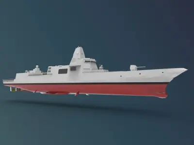 Type 055 destroyers ship 3D model