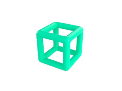 Symbol022 Wire Cube 3D model