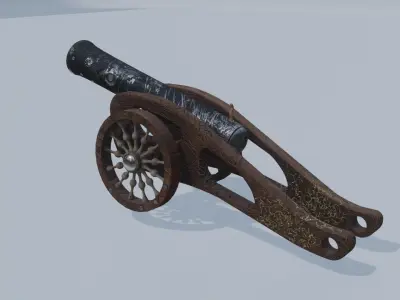Cannon old Free low-poly 3D model
