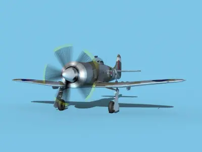 Hawker Tempest MKII V05 RAF 3D model