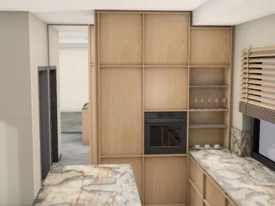 The kitchen 3D model - modern design Free 3D model