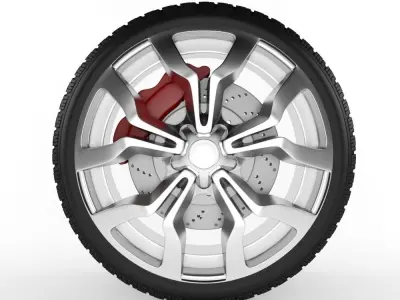 Audi R8 Tire with alloy wheel Free 3D model