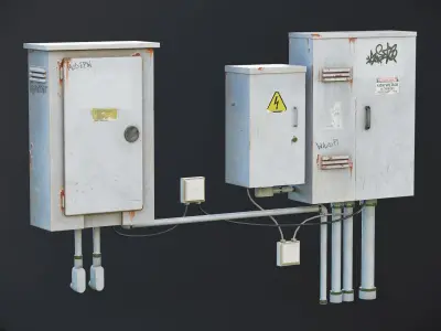 Electrical Box 05 GameReady LODs 3D model