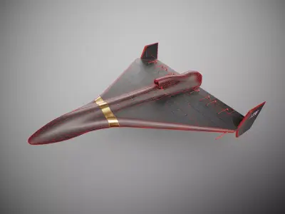 Iranian military Kamikaze drone Shahed-238 with jet engine  Low-poly 3D model