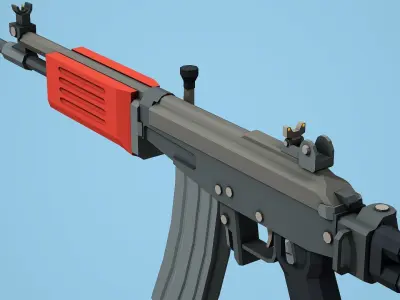 Stylized Galil ARM Low Poly Mobile Ready Low-poly 3D model