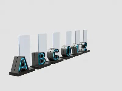 Neon Information Signage 3D model